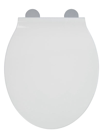 Abattant de WC blanc durable avec charnières réglables et revêtement antibactérien
