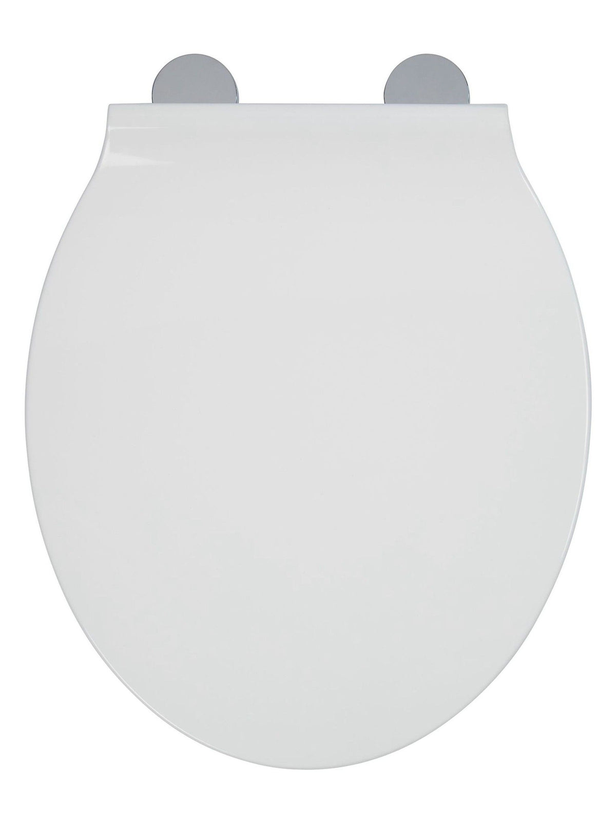 Durable White Toilet Seat with Adjustable Hinges and Anti-Bacterial Coating