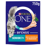 Purina Senior 7+ Chicken Dry Cat Food 750g, imported from the UK