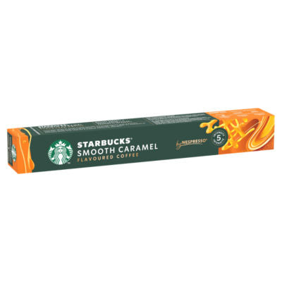 Starbucks Smooth Caramel coffee capsules for Nespresso, 53g box of 10 (British brand)