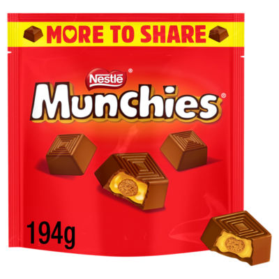 Munchies Milk Chocolate & Caramel Sweets 194g, imported from the UK