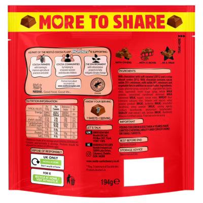 Munchies Milk Chocolate & Caramel Sweets 194g, imported from the UK