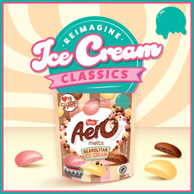 Aero chocolate melts Neapolitan ice cream flavour 86g - British product