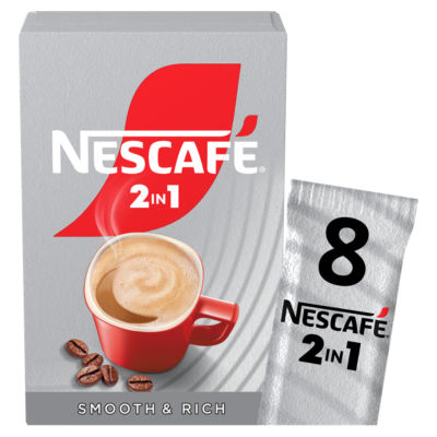 Nescafé 2 in 1 instant coffee sachets 72g, imported from the UK