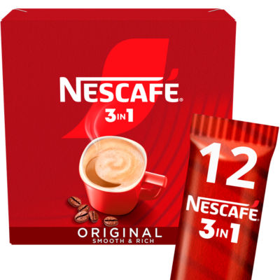 Nescafé 3in1 Instant Coffee Sachets 192g, imported from the UK