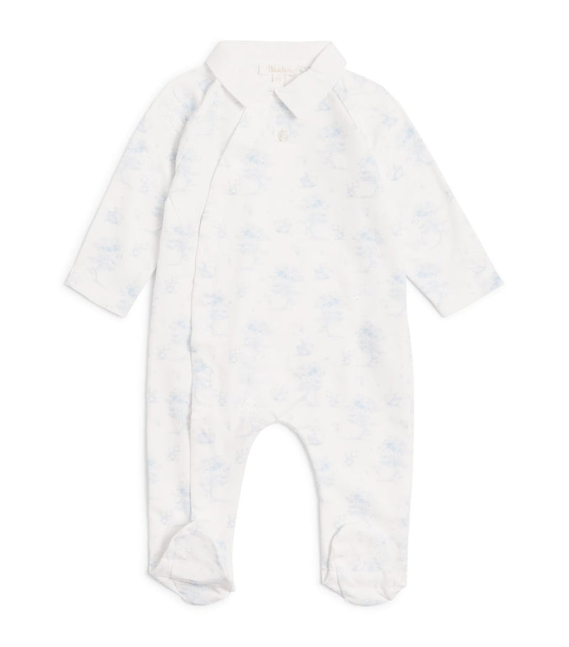 Patachou stretch-cotton printed all-in-one 1-24 months, imported from the UK