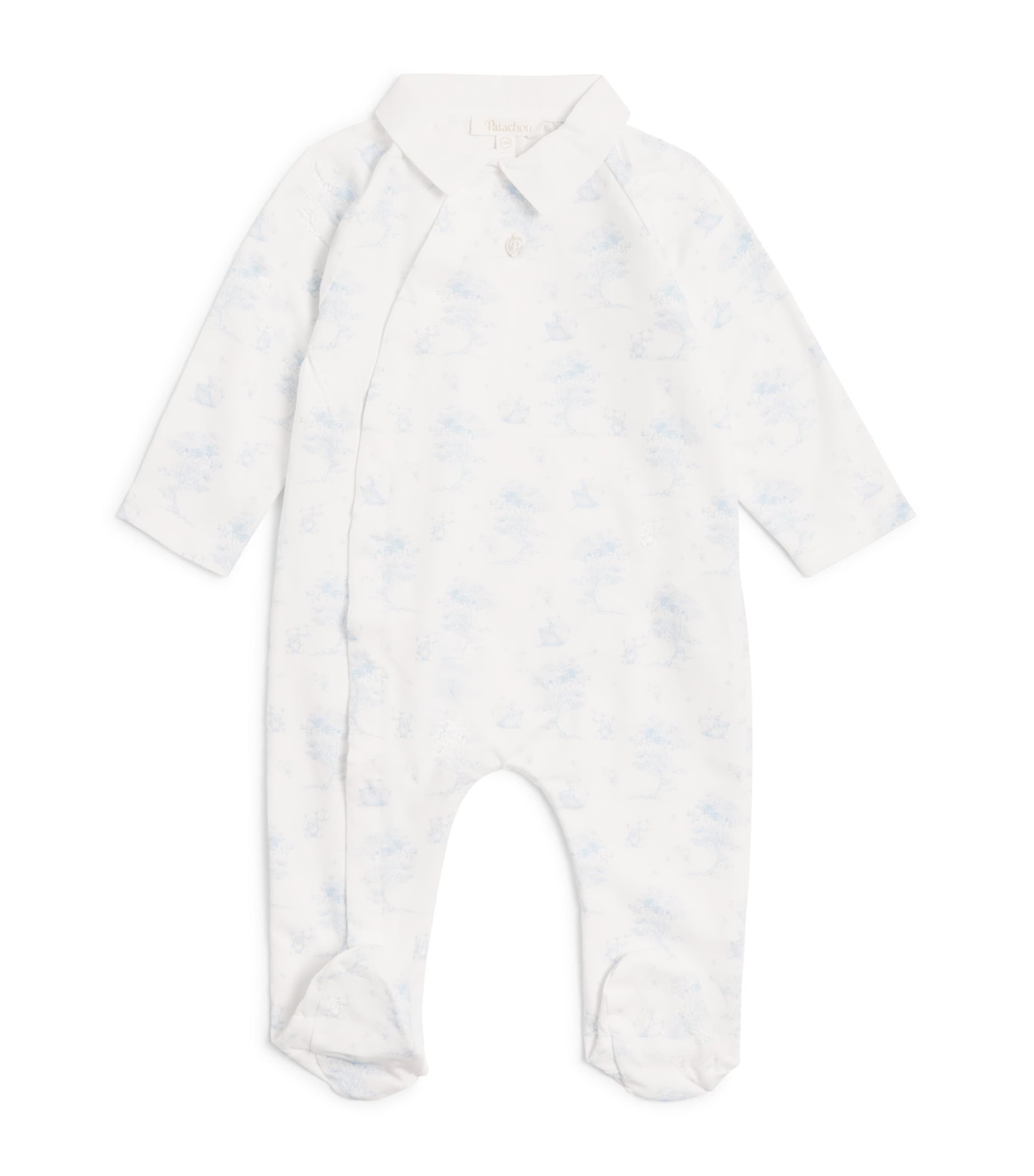 Patachou stretch-cotton printed all-in-one 1-24 months, imported from the UK