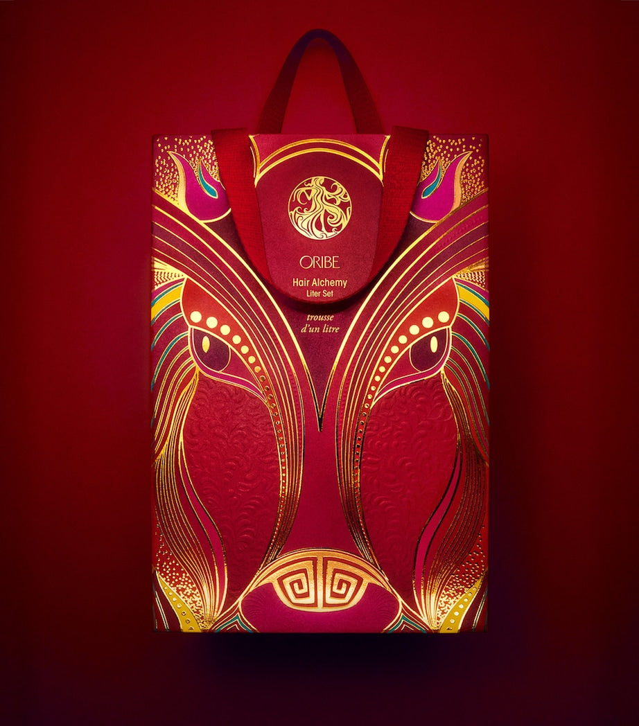 Oribe Hair Alchemy Resilience Shampoo and Conditioner 1L Gift Set - Lunar New Year Edition, imported from the UK