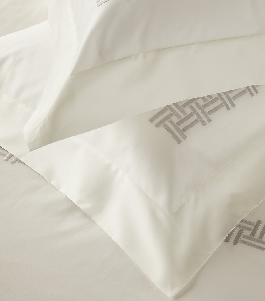Frette basketweave embroidered super king flat sheet set 270cm x 230cm - British product