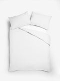 White cotton rich plain duvet cover and pillowcase set (British brand)