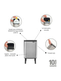 Brabantia silver waste bin 4L - British product