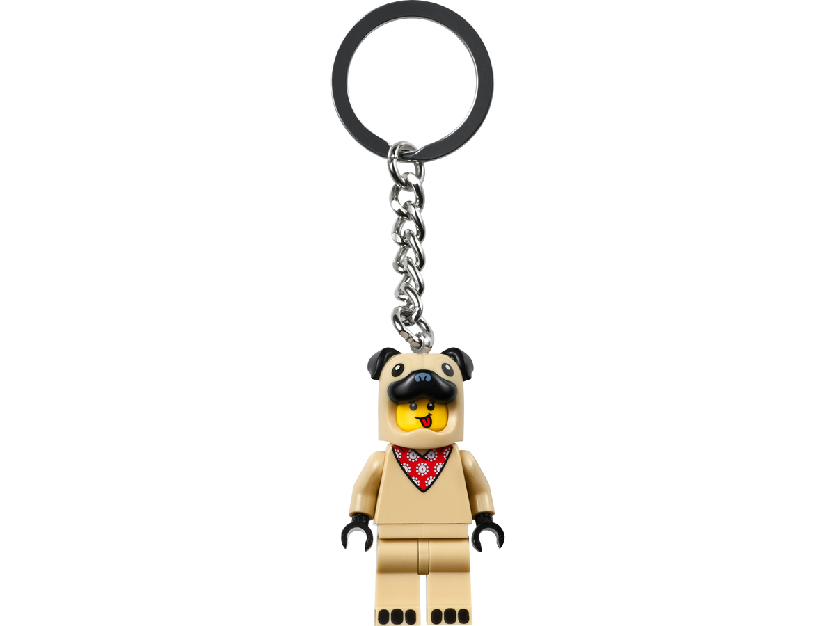 LEGO French Bulldog Guy Keyring 9 cm, imported from the UK