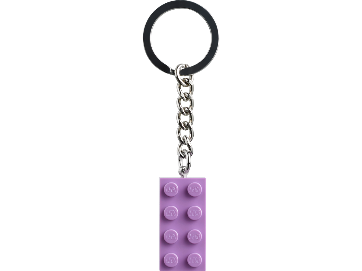 LEGO Medium Lavender 2x4 Stud Brick Keyring, UK version