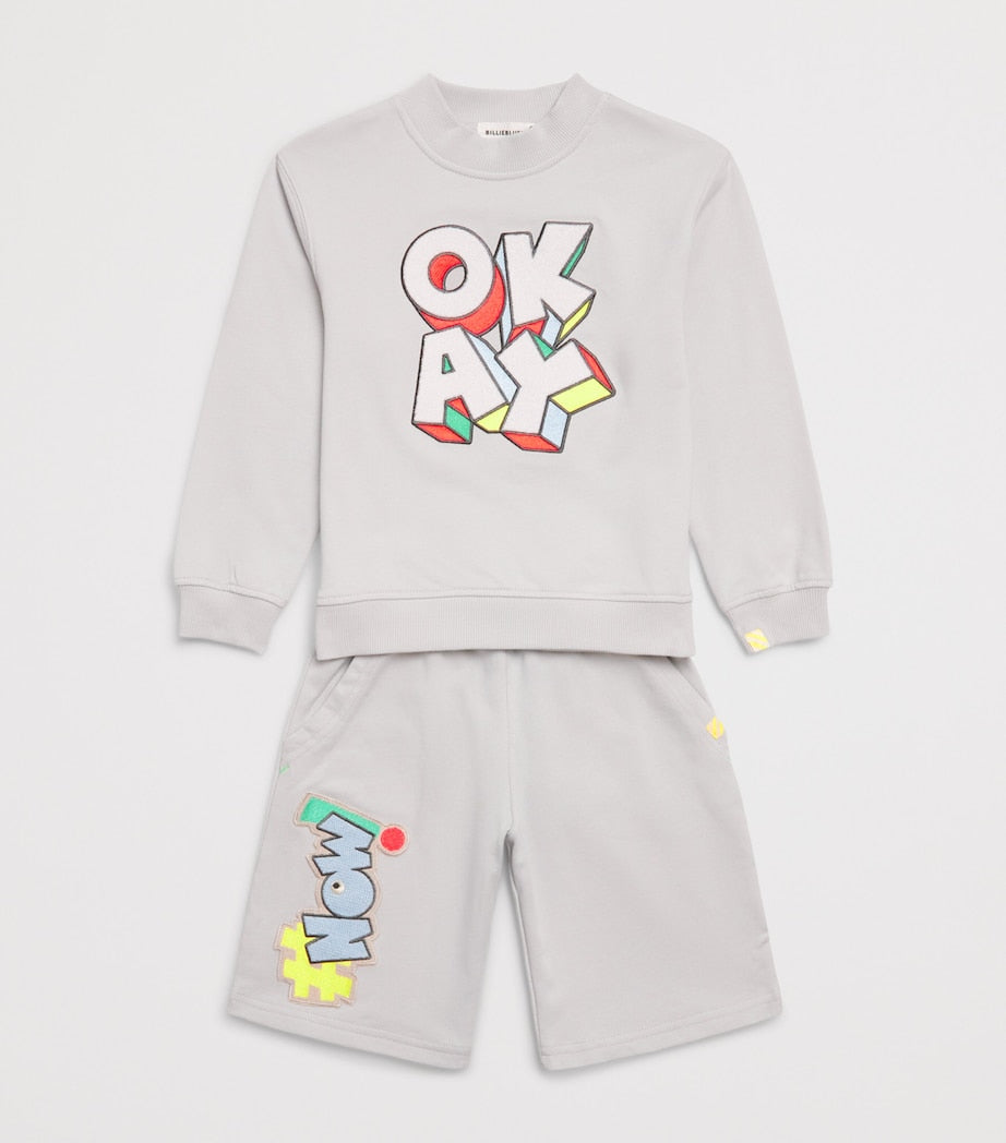 Billieblush cotton sweatshirt with OKAY motif for children 4-10 years - British product
