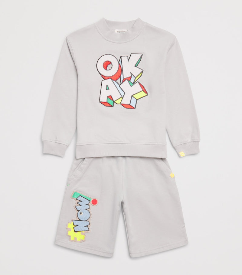 Billieblush cotton sweatshirt with OKAY motif for children 4-10 years - British product