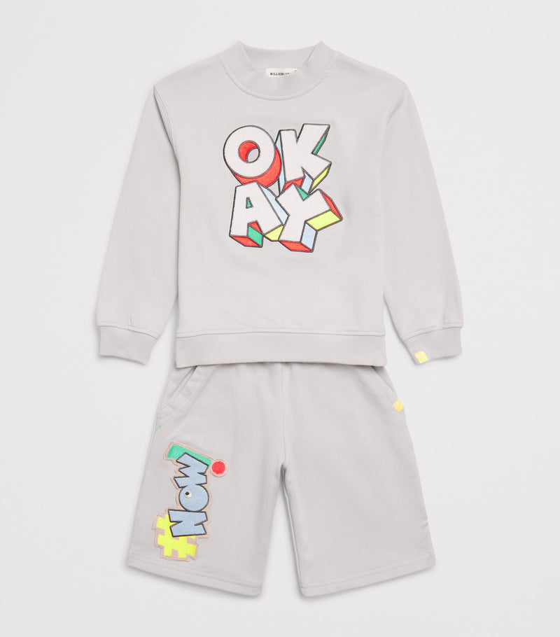 Billieblush cotton sweatshirt with OKAY motif for children 4-10 years - British product