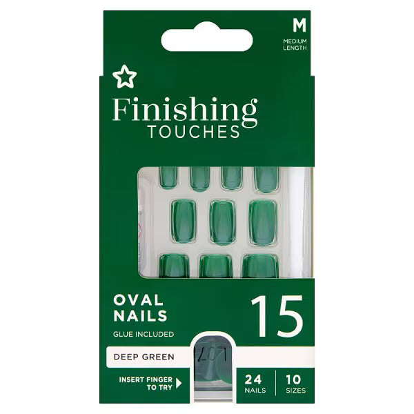 Finishing Touches forest green nails 12pc - British product