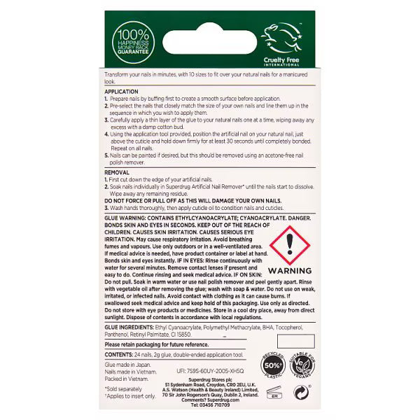 Finishing Touches forest green nails 12pc - British product