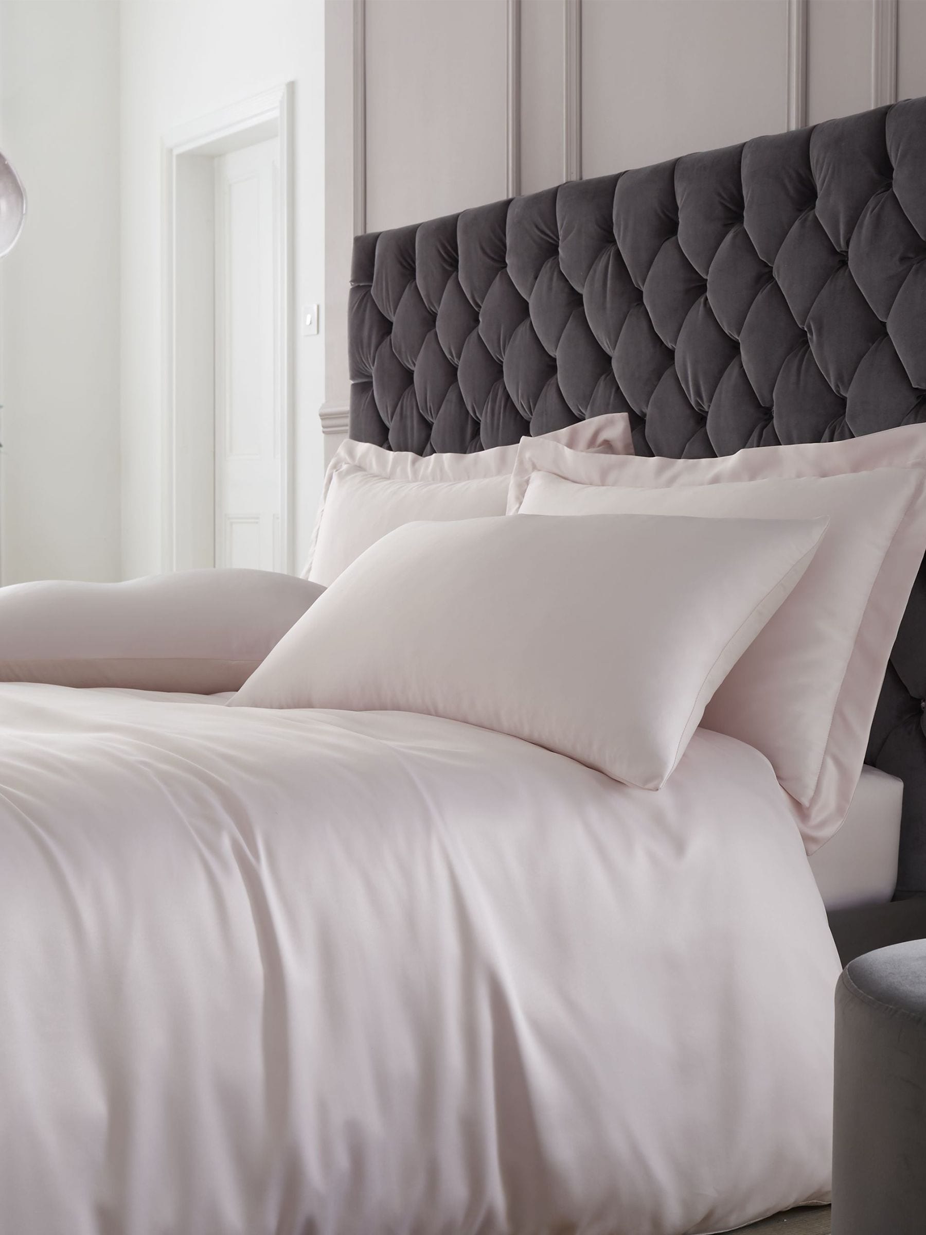 Catherine Lansfield Blush Pink Satin Duvet Cover Set - British product