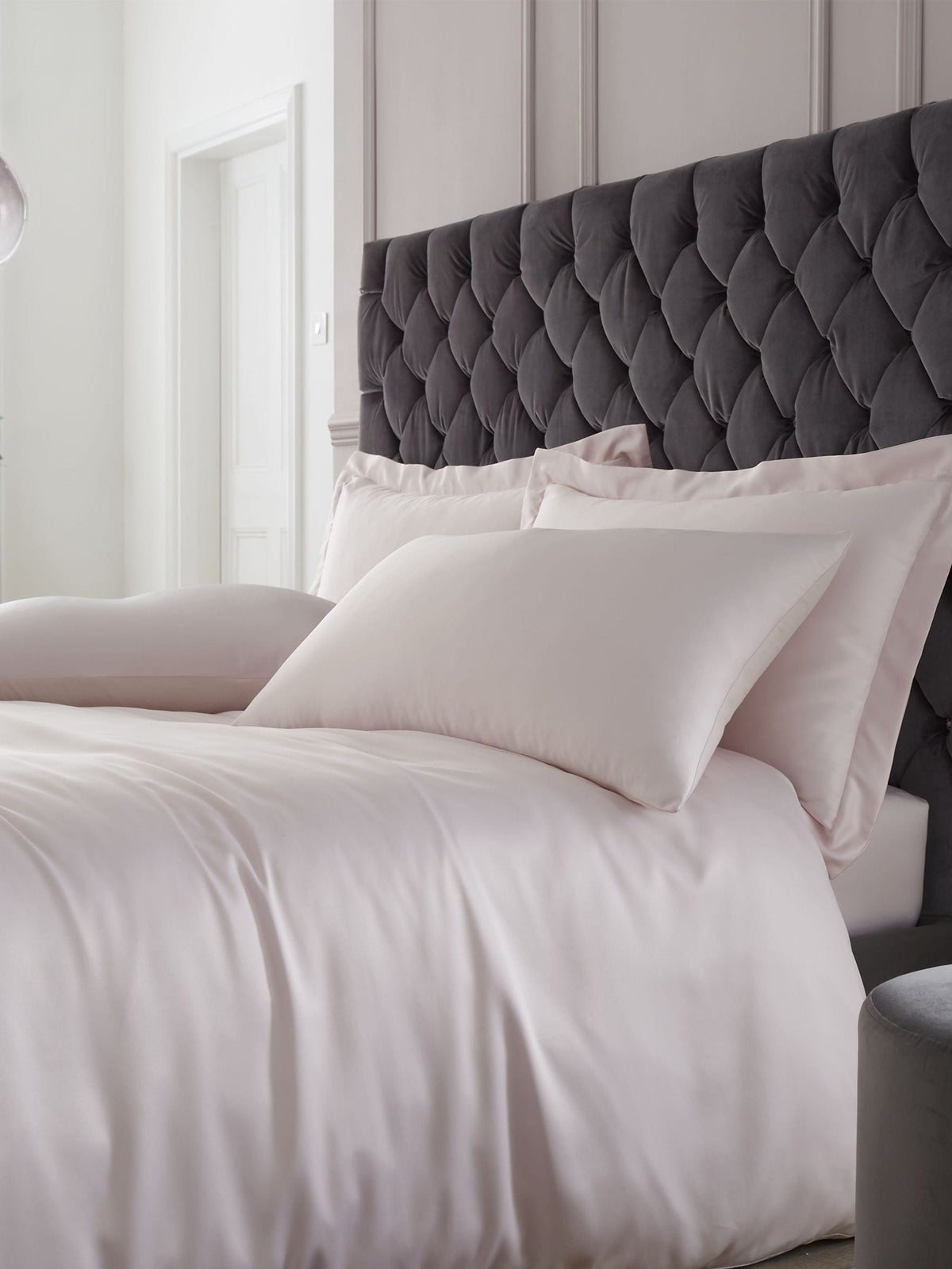 Catherine Lansfield Blush Pink Satin Duvet Cover Set - British product