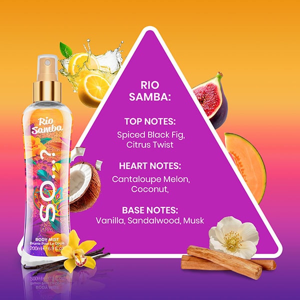So? Rio Samba Body Mist 200ml, imported from the UK
