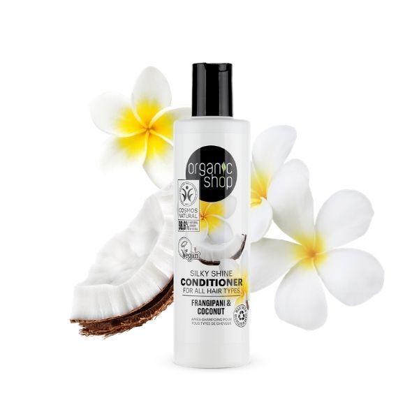 Organic Shop SilkyShine Conditioner Frangipani &amp; Coconut 280ml, imported from the UK