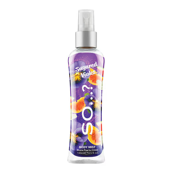 SO...? Body Mist Sugared Violet 100ml bottle - British product
