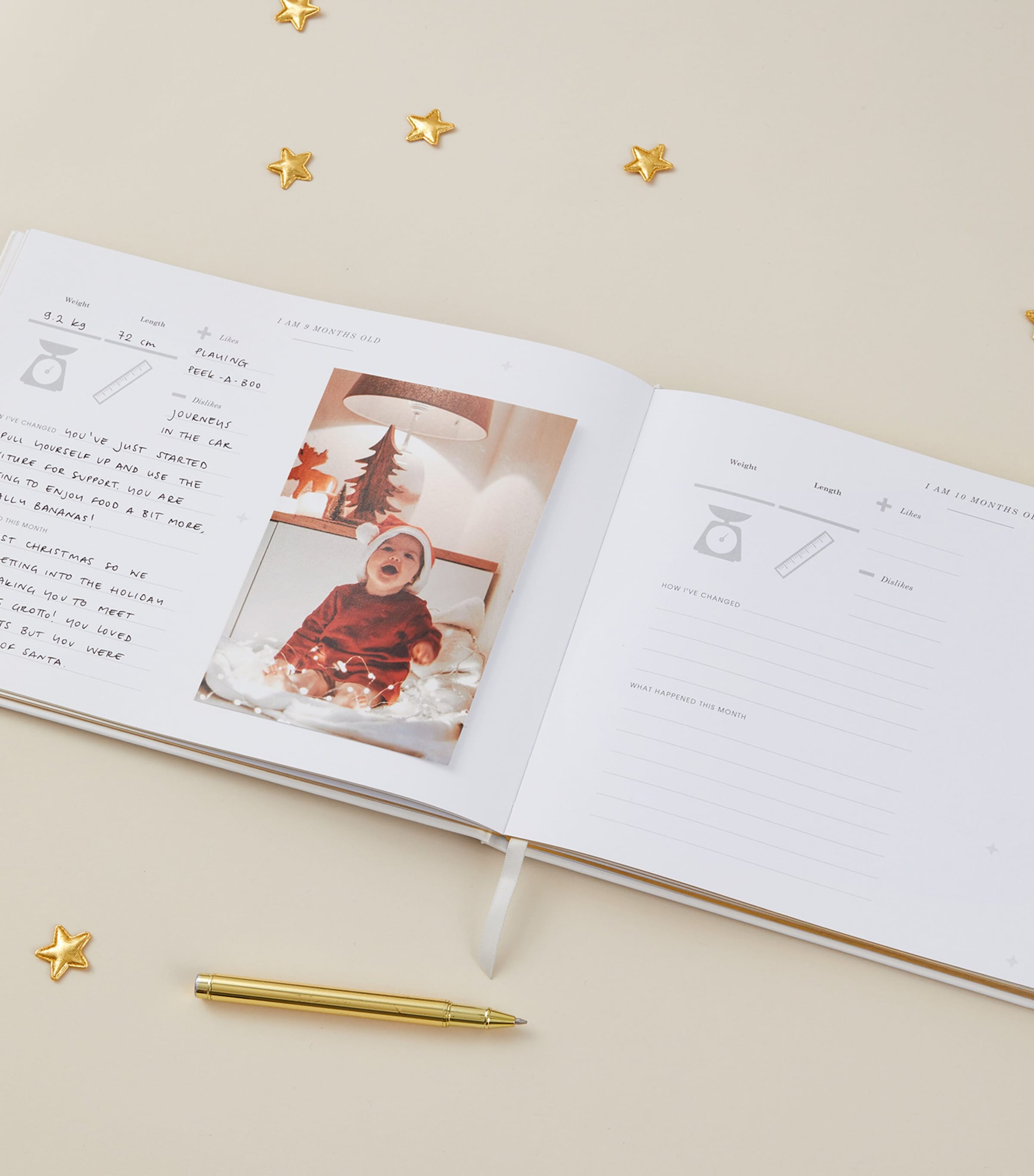 Blush and Gold baby memory book - British product