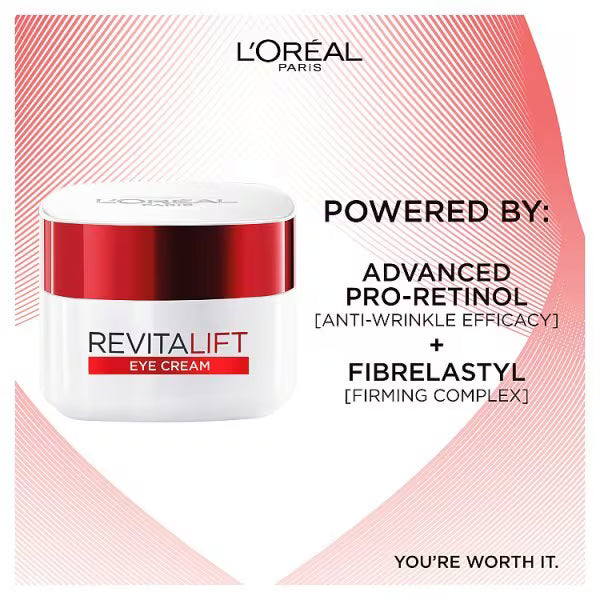 L'Oreal Paris Revitalift Hydrating & Firming Eye Cream 15ml, imported from the UK