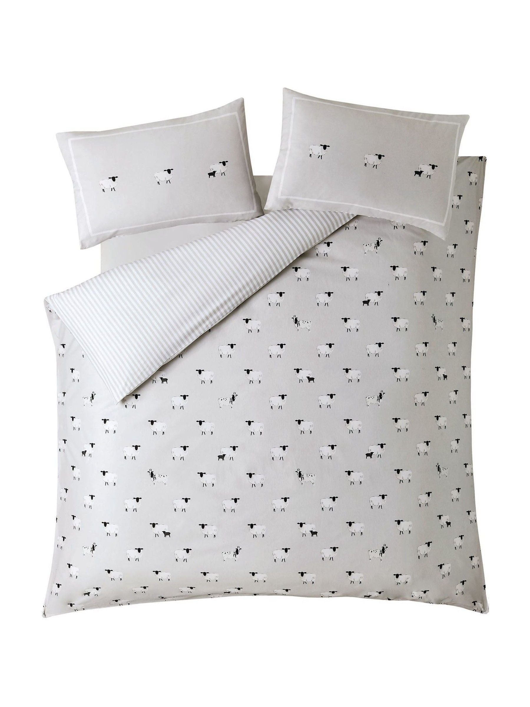 Sophie Allport Oatmeal Sheep duvet cover and pillowcase set (British brand)