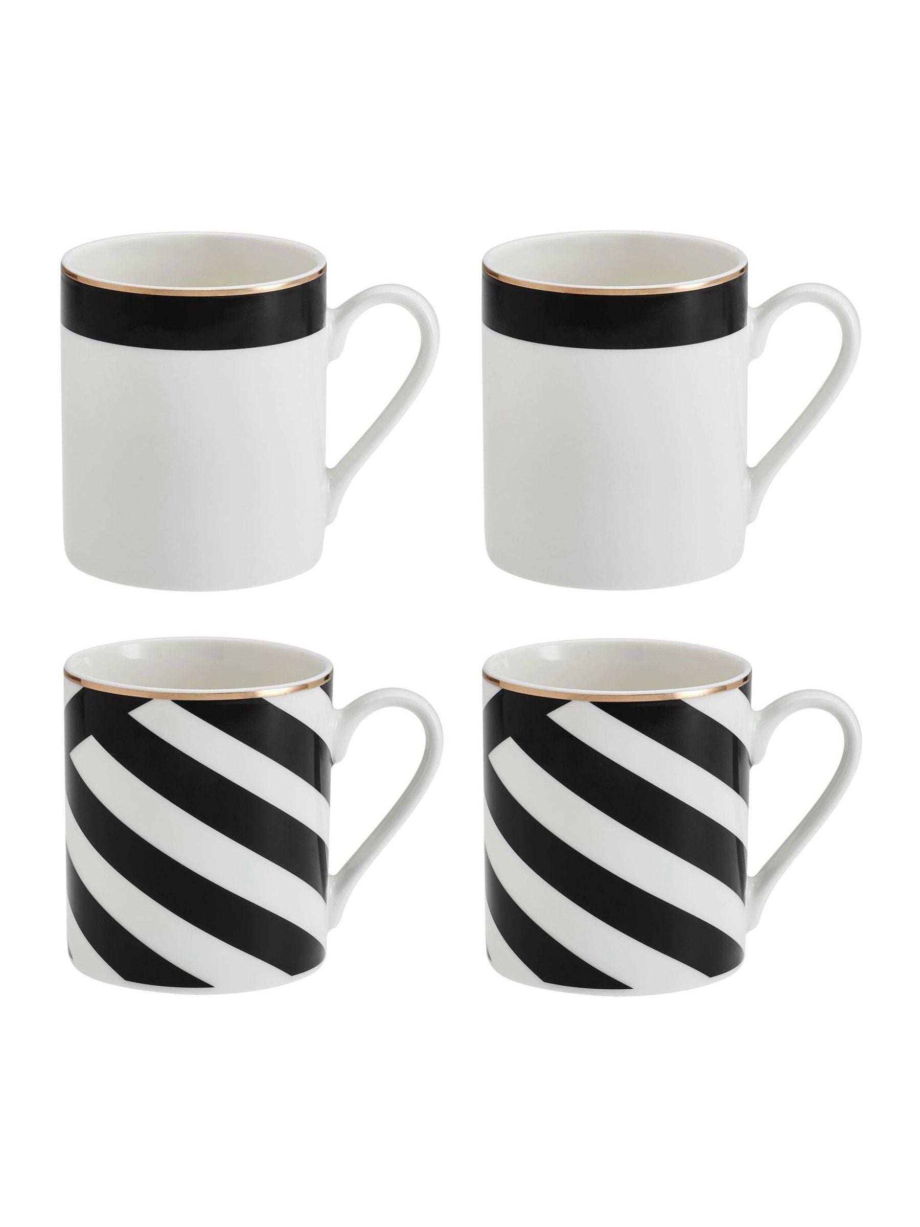 Mikasa Luxe Deco Fine China Mug Set 4, imported from the UK