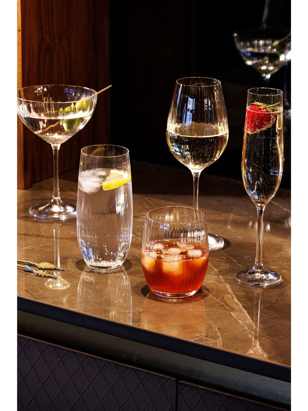 Mikasa Treviso crystal highball glasses set of 4, imported from the UK