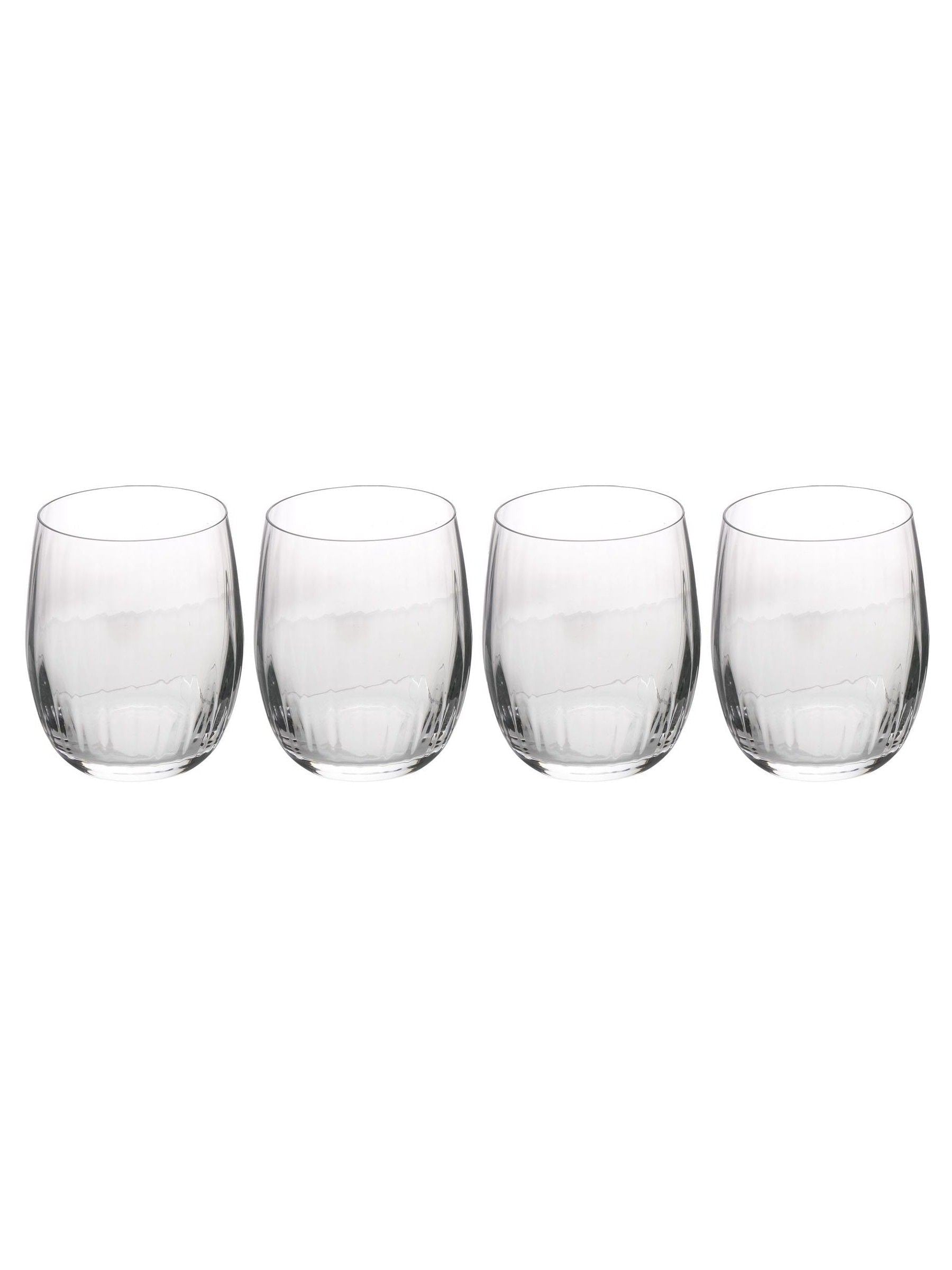 Mikasa Clear Treviso Crystal Stemless Wine Glasses Set of 4, imported from the UK