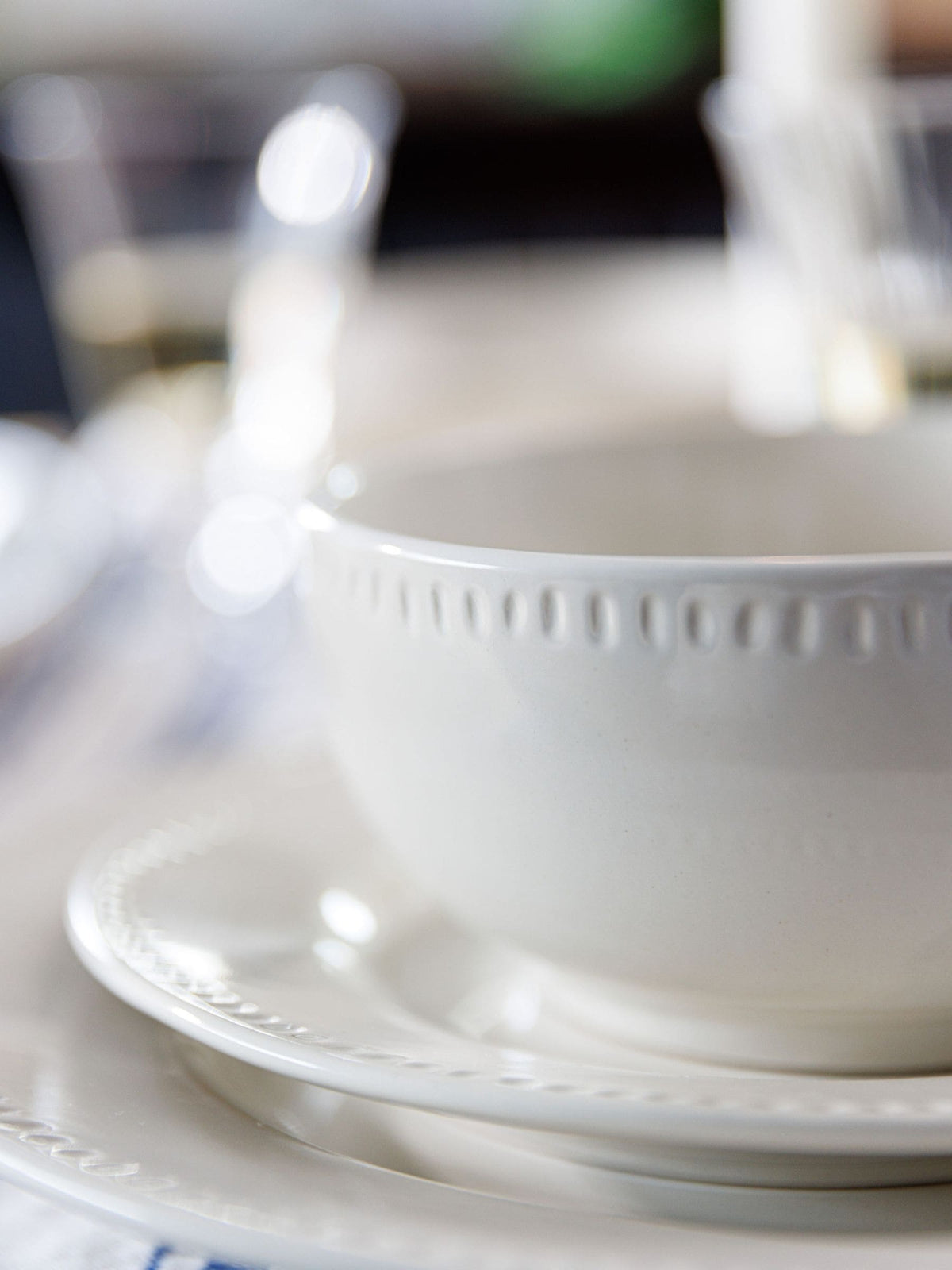 Mikasa white Cranborne ceramic bowl set of 4, imported from the UK