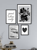 East End Prints Set of 4 Black Monochrome Wall Set