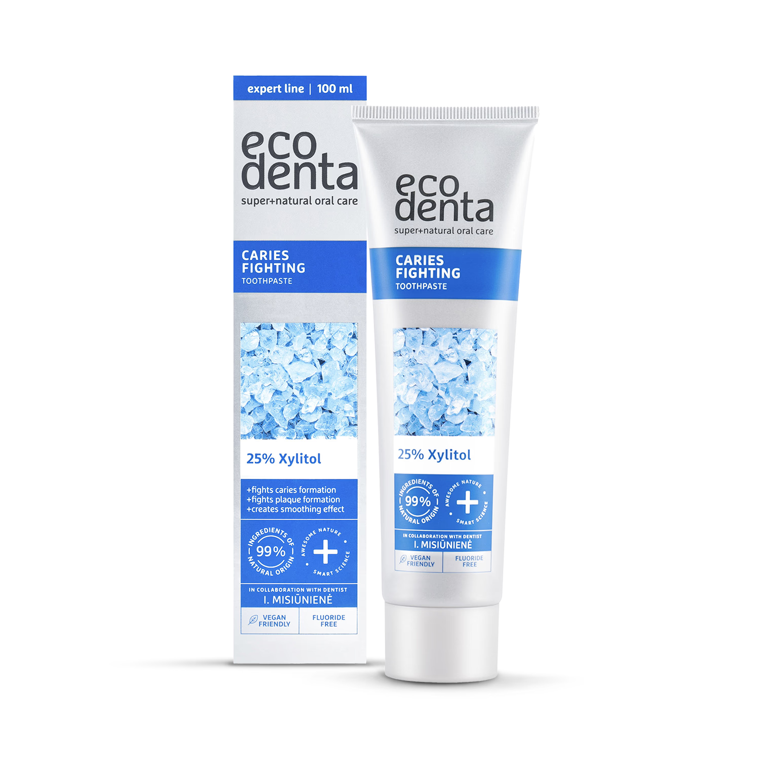 Ecodenta caries fighting toothpaste with Xylitol 100ml - British product