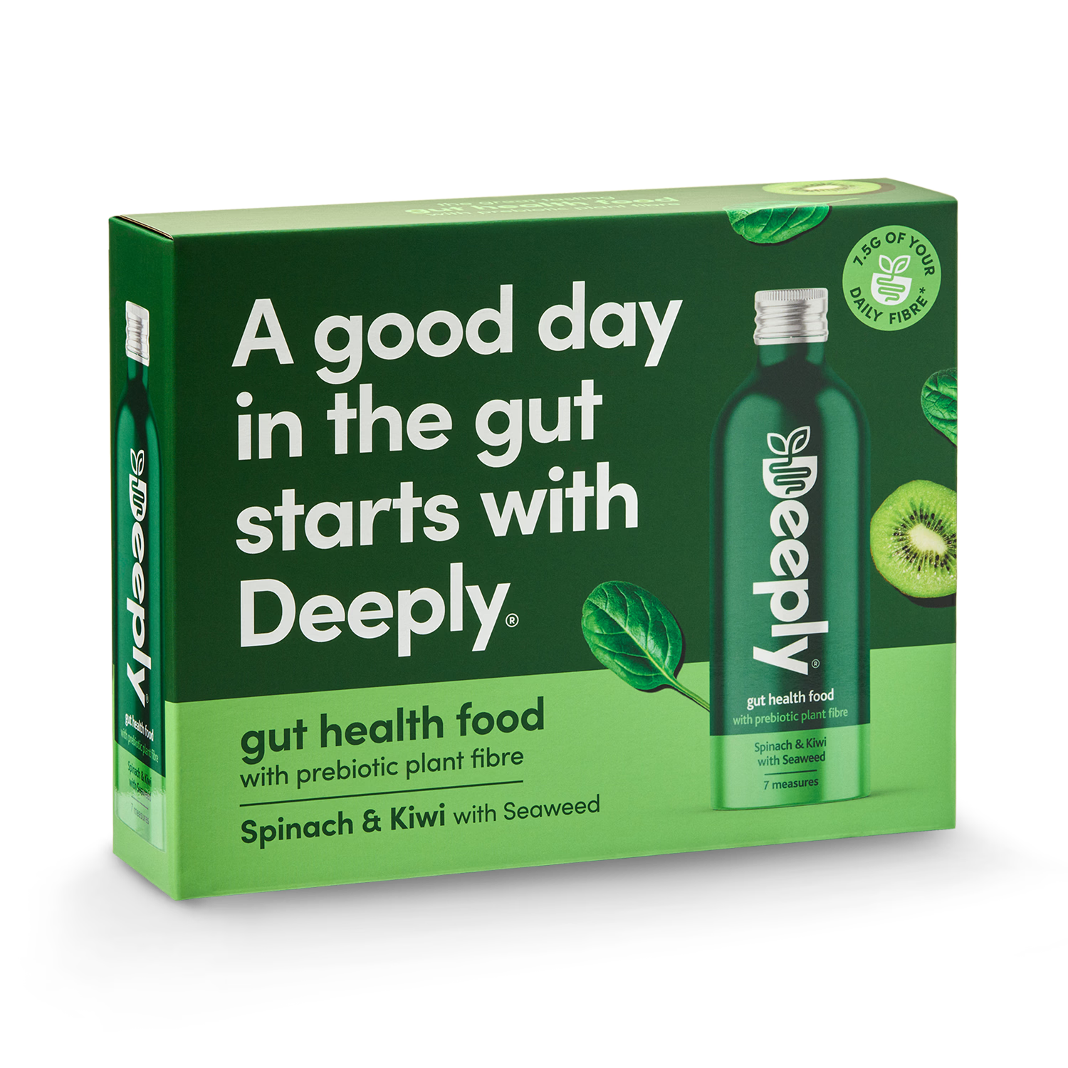 Deeply Gut Health Food With Prebiotic Plant Fibre Spinach Kiwi With Seaweed 455ml