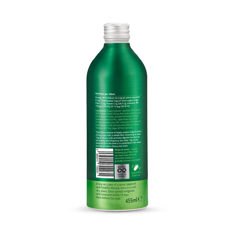 Deeply Gut Health Food With Prebiotic Plant Fibre Spinach Kiwi With Seaweed 65ml