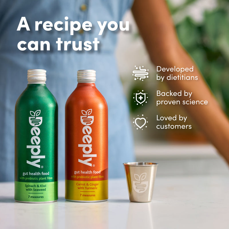 Deeply Gut Health Food With Prebiotic Plant Fibre Spinach Kiwi With Seaweed 455ml