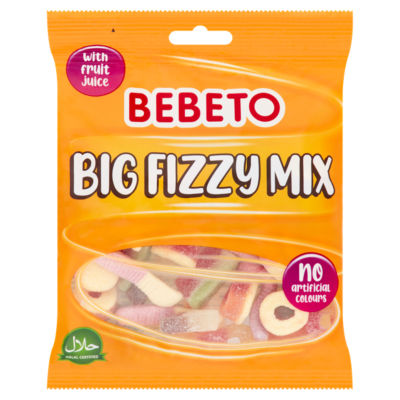Bebeto Big Fizzy Mix soft fizzy gummy sweets 150g - British product