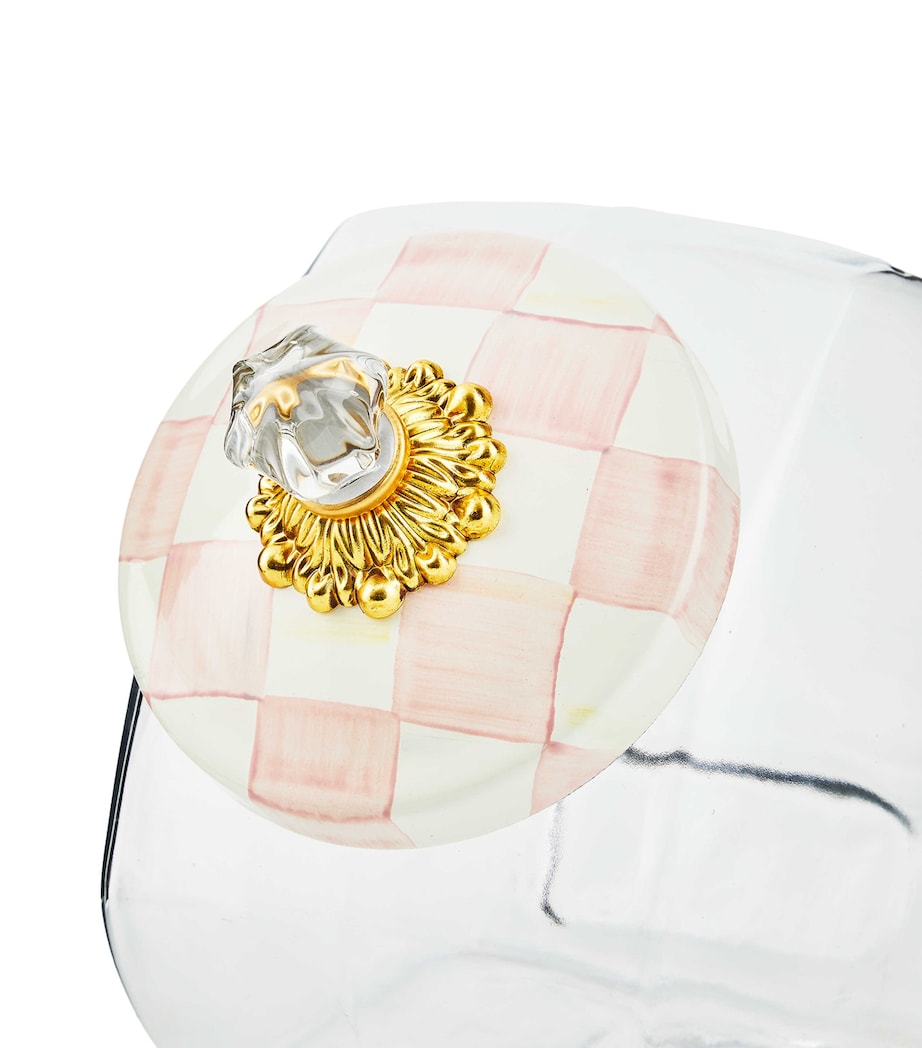MacKenzie-Childs Rosy Check Cookie Jar 3.79L, imported from the UK