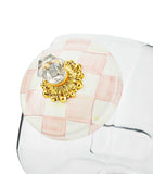 MacKenzie-Childs Rosy Check Cookie Jar 3.79L, imported from the UK