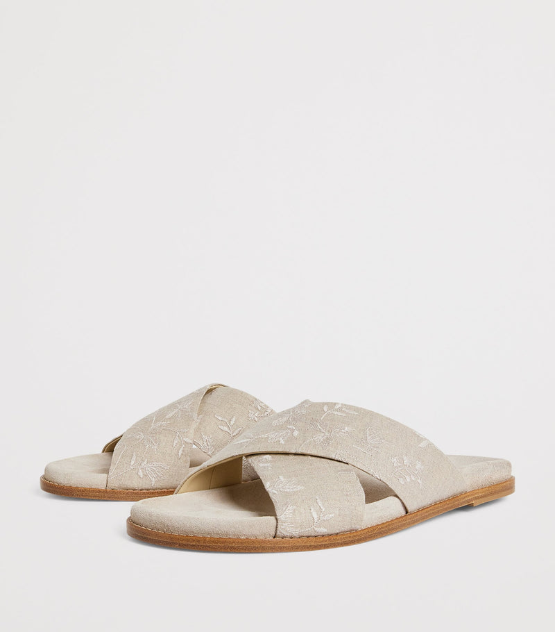 Eleventy embroidered crossover slides - British product