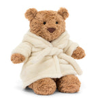 Jellycat Bartholomew Bear with Bathrobe soft toy 26cm, UK version