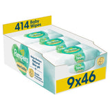 Pampers Harmonie New Baby Plastic Free Wipes 9 Packs (414 Wipes), imported from the UK