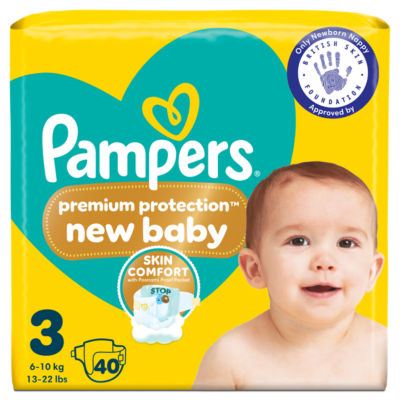 Pampers baby nappies size 3 40 pack, imported from the UK