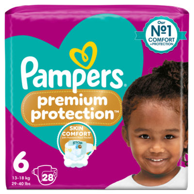 Pampers Baby Nappies Size 6 28 Count, imported from the UK