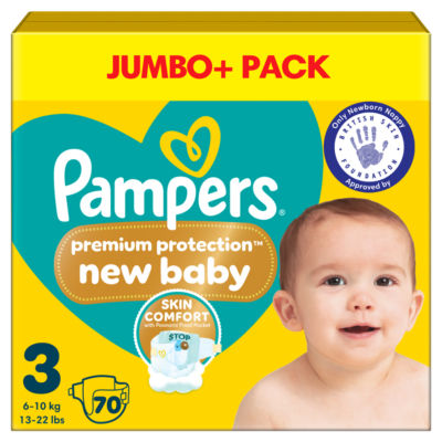Pampers New Baby Nappies Size 3 70 Pack, imported from the UK