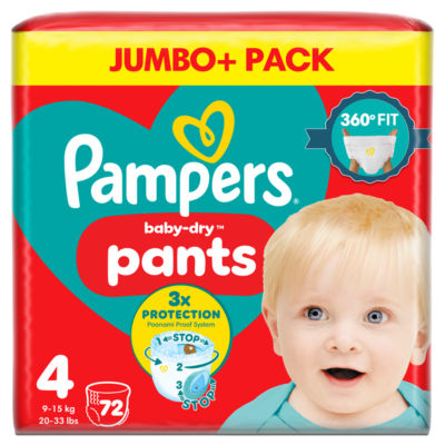 Pampers Baby-Dry Nappy Pants Size 4 9kg-15kg, imported from the UK