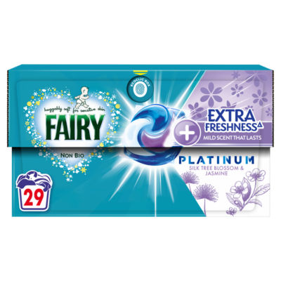 Fairy Non Bio Platinum PODS Silk Tree Blossom Jasmine 29 Washes - British product